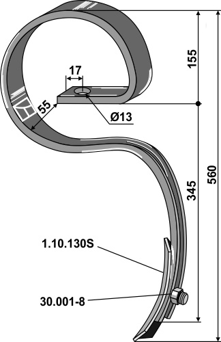 Väderstad Agrilla Cobra tand 45x10 med spids, 422760 / 428797 / 192215