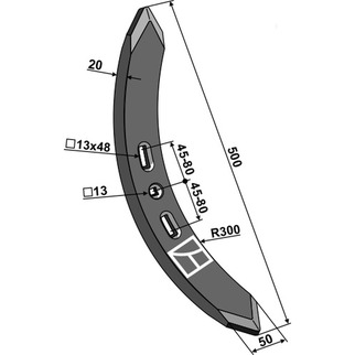 Dalbo spids 50x20 500 mm