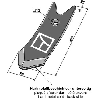 Köckerling Skærspids 285x80x12mm