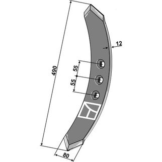 Väderstad Stubharvespids 490x80x12mm, 444898