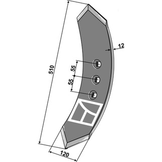 Väderstad Stubharvespids 510x120x12mm, 444897