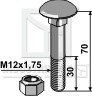 Bræddebolt M12x70