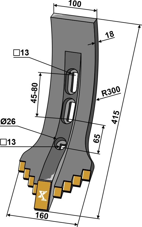 Skærspids 160/100mm - Extreme Carbide