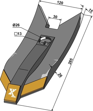 Lemken Skærspids 120mm - Extreme Carbide