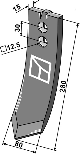 Väderstad Skærspids 280x80x15mm, 155028