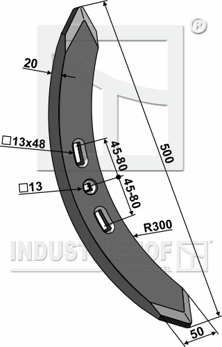 Dalbo spids 50x20 500 mm