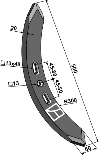 Dalbo spids 50x20 500 mm