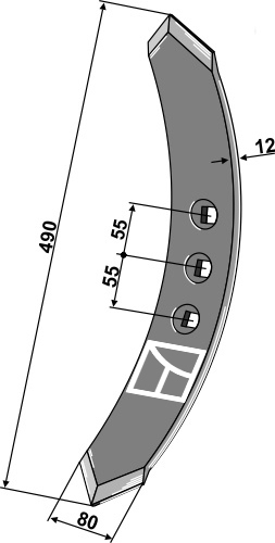 Väderstad Stubharvespids 490x80x12mm, 444898