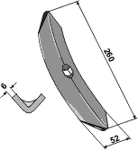 Vendbar spids 260x52x6 mm