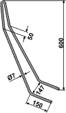 Köckerling strigletand dobbelt 600 mm