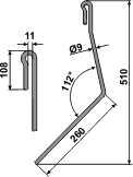 Amazone efterharvetand 510 mm AD-P2