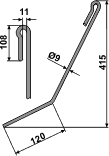 Amazone efterharvetand 415 mm AD-P2