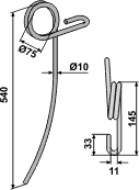 Marsk Stig efterharvetand buet 540 mm