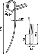 Marsk Stig efterharvetand buet 570 mm