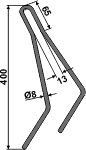 Rabe efterharvetand  dobbelt 400 mm