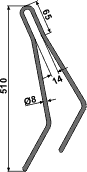 Rabe efterharvetand  dobbelt 510 mm