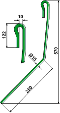 Amazone efterharvetand 570 mm venstre