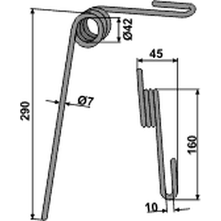 Rabe efterharvetand 290 mm 9004.15.21