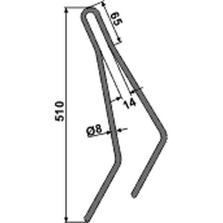 Rabe efterharvetand  dobbelt 510 mm 9006.39.17