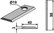 Farendløse kniv lige 100x40x3 mm Ø19 (25 stk)111069