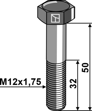Maskinbolt M12x50 12.9 