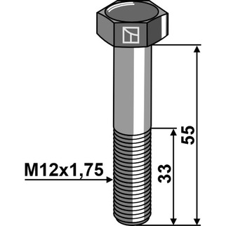 Maskinbolt M12x55 12.9 