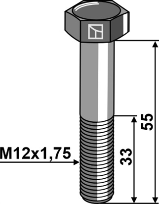 Maskinbolt M12x55 12.9 