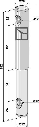 Redskabsbolt 22 / 28 mm længde 182 mm