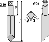 Rau tand 170 mm (25 x 25 mm)