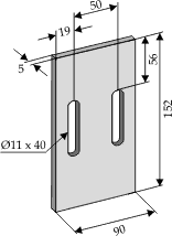 Eberhardt 90x152 ØØ50 (huller Ø11x40)