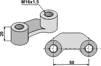 Maschio dobbelt tandmøtrik M16X1,5 ØØ50 mm