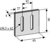 Maschio 95x90 ØØ42 (huller Ø8.5x42)