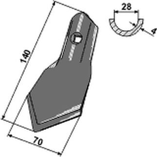 Omme gåsefoslap 2 1/2" x 4 mm K46
