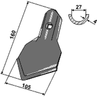 Omme gåsefoslap 4" x 4 mm K45