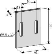 Maschio 95x110 ØØ56 (huller Ø8,5x39)