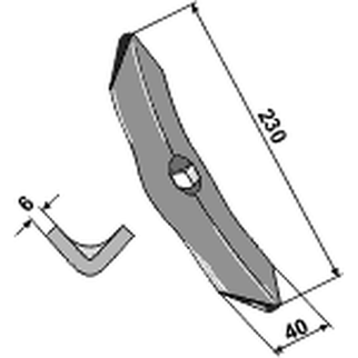 Kverneland/Fraugde vendbar superspids 6 mm lang (25 stk kasse) 103011