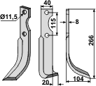 Kuhn fræserkniv (hul Ø11,5) højre