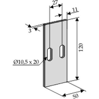Befa 50x120 ØØ27 (huller 10,5x20) 