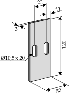 Befa 50x120 ØØ27 (huller 10,5x20)