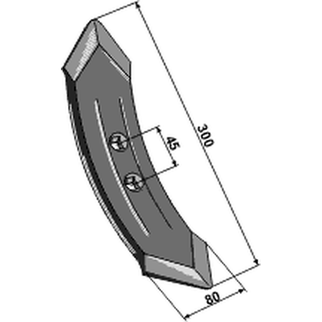 Kongskilde nedfælderspids sortjord 300x80x8 mm 05000649