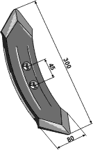 Kongskilde nedfælderspids sortjord 300x80x8 mm