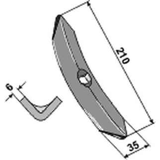 Kverneland/Fraugde vendbar superspids 6 mm (25 stk) 