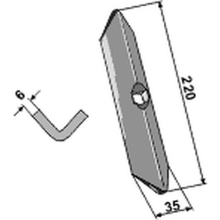 Spids 220x35x6 mm for Jackpot tand 