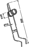 Accord efterharvetand 600 mm Ø10 mm