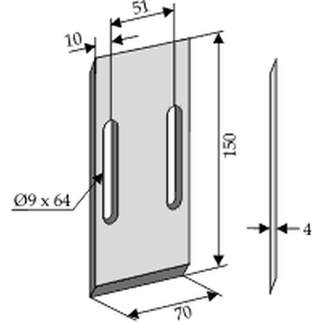 Vogel & Noot 70x150 ØØ51 (huller Ø9x64) PQ263001