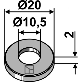 Skive Ø20x2xØ10,5 - DIN125