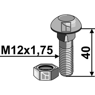 Bræddebolt 12 x 40 10.9 30.046