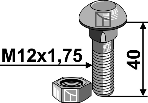 Bræddebolt 12 x 40 10.9