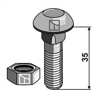 BOLT TIL LEMKEN SKÆR 12 X 35