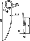 Väderstad efterharvetand 12 mm buet